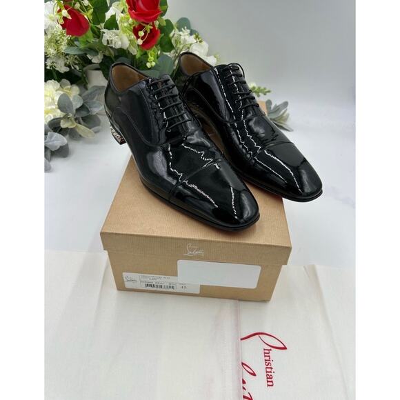 Men\'s Christian Louboutin GREGGYROCKS patent leather spiked Oxford\'s size 45 main image 12